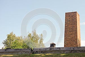 Auschwitz Extermination camp crematorium chimney