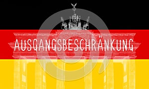 AusgangsbeschrÃÂ¤nkung - German for curfew - flag of Germany photo