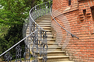 Aussichtsturm Paulinenwarte strairway detail in Turkenschanzpark Vienna