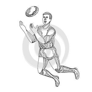 Aussie Rules Football Player Jumping Doodle