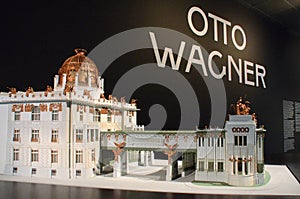 Exhibition on architect Otto Wagner in Vienna, Austria, Europe