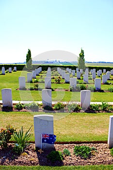 The austalian cemetery of the fisrt worldwar at villers bretonneux in picardy