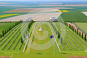 The austalian cemetery of the fisrt worldwar at villers bretonneux in picardy