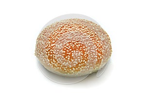 Austere Hamburger Bun Bread Single Close Up Photo