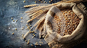 Austere Harvest: Wheat Scarcity Amid Drought. Concept Agricultural Crisis, Climate Change, Food