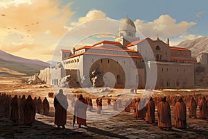 Austere Monks monastery. Generate Ai