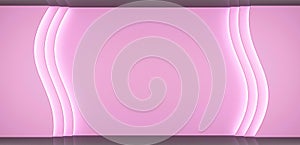 Austere pink background with light waves