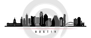 Austin city skyline horizontal banner.