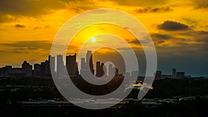 Austin Skyline Cityscape Sunrise Over Downtown