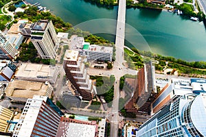 Austin Texas From above Growing Urban Skyscrapers of the Future