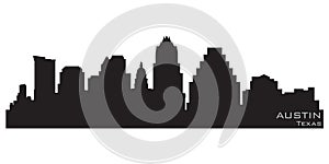 Austin Texas city skyline. Detailed vector silhouette photo