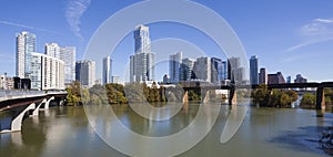 Austin Texas cityscape from Lady Bird Lake