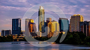 Austin Texas Cityscape at Sunrise Golden Hour skyline