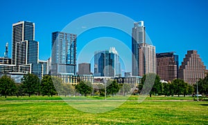 Austin Texas Cityscape Willie Wells Field at Butler Park Auditorium Shores Park