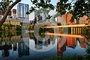 Austin Texas Skyline reflections in Lady Bird Lake