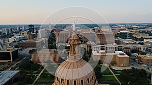 Austin, Texas State Capitol, Goddess of Liberty Statue, Aerial View