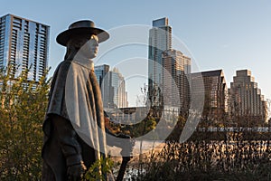 Austin Texas Stevie Ray Vaughan Statue at Dawn