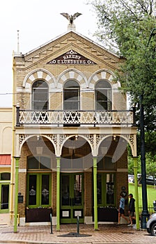 Austin, Texas, U.S - April 9, 2024 - The front view of the Lundberg Bakery, now known as the Old Bakery and Emporium
