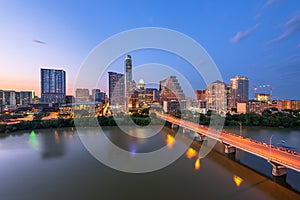 Austin, Texas, USA downtown City Skyline on the Colorado River