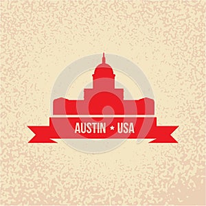 Austin USA, detailed silhouette
