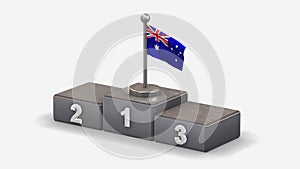 Australia 3D waving flag illustration on winner podium.