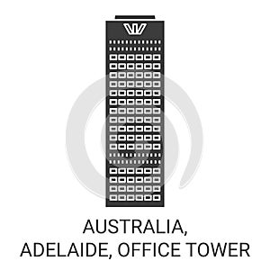 Australia, Adelaide, Office Tower travel landmark vector illustration