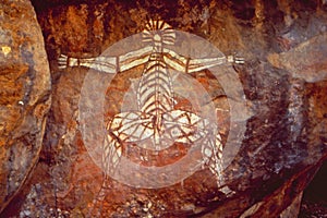 Australia: ancient aborigines stone paintings in the outback