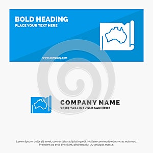 Australia, Australian, Country, Location, Map, Travel SOlid Icon Website Banner and Business Logo Template