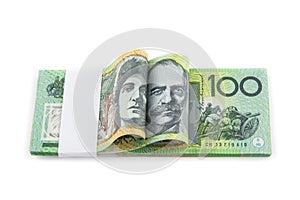 Australia banknote on white background