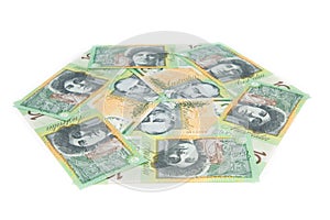 Australia banknote on white background