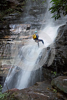 Australia: Blue Mountains waterfall rapelling