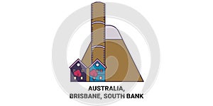 Australia, Brisbane, South Bank travel landmark vector illustration