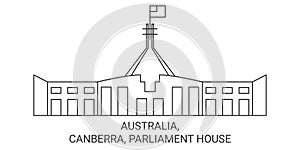 Australia, Canberra, Parliament House travel landmark vector illustration