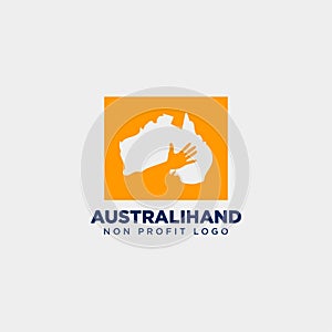 australia charity non profit care hand logo template illustration