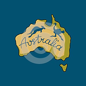 Australia continent in doodle style