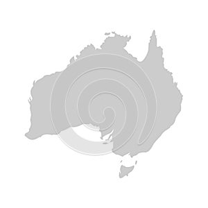 Australia continent. Gray vector template.