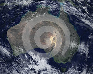 Australia Continent Satellite Space View
