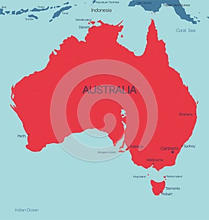 Australia continent vector map