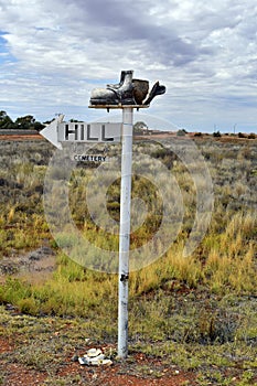 Australia, Coober Pedy, direction sign
