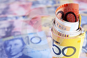 Australia Currency Roll Background