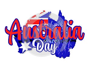 Australia day - 26th january - white background - 3D render