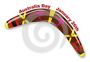 Australia Day Decorated Boomerang