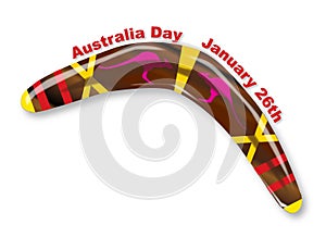 Australia Day Decorated Boomerang