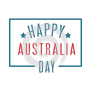 Australia day, lettering advertising national celebration white background