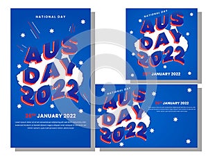 Australia day social media banner template concept illustration