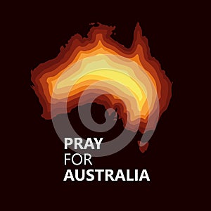 Australia fire. Social poster about climte cataclysm.