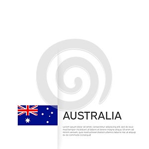 Australia flag background. State patriotic australian banner, cover. Document template with australia flag on white background.