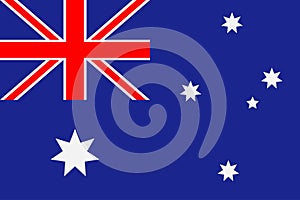 Australia flag. Blue background with a six-pointed stars and a red cross. Vector.