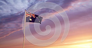 Australia Flag Flying Is A National Symbol Of Patriotism For Australians - 30fps 4k Slow Motion Video