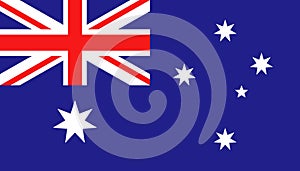 Australia flag icon in flat style. National sign vector illustration. Politic business concept